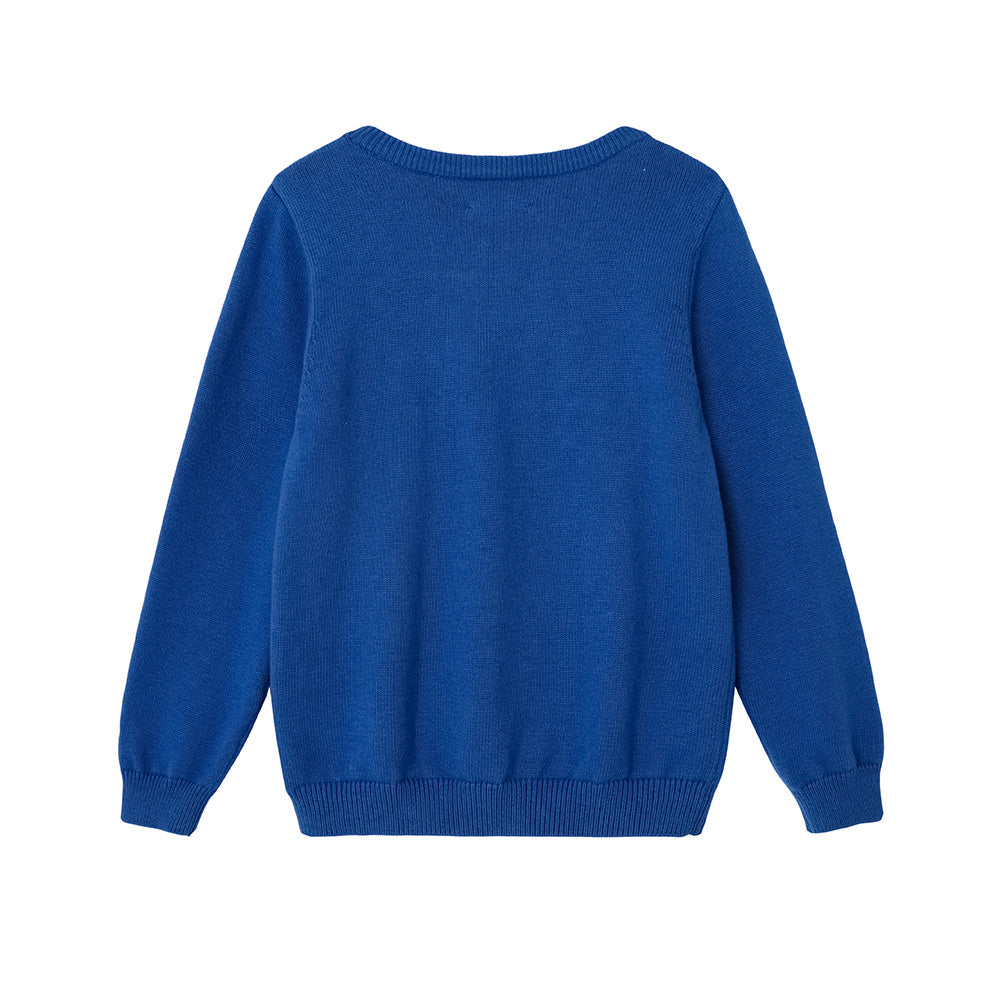 VAUVA Vauva FW23 - Girls Blue Printed Cotton Pullover Sweatshirt