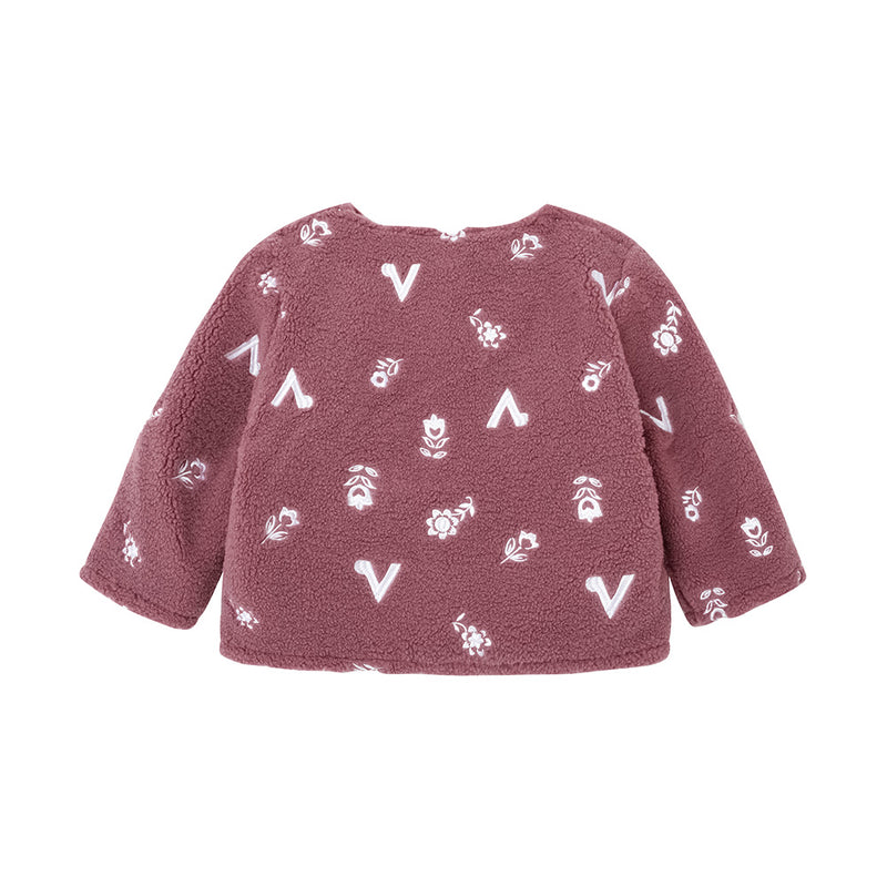 Vauva FW23 - Girls Long Sleeve Reversible Coat (Pink)-product image back