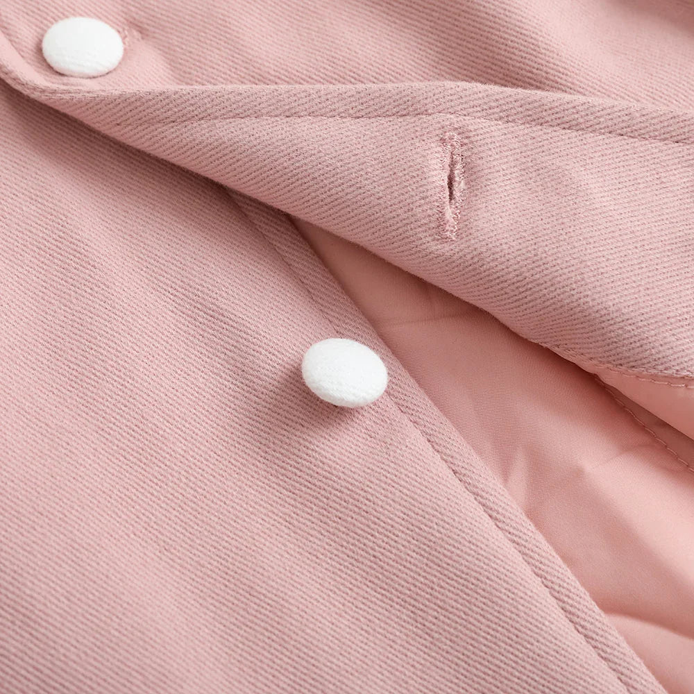 VAUVA Vauva FW23 - Girls Embroidered Logo Quilted Coat (Pink) Coat & Jacket