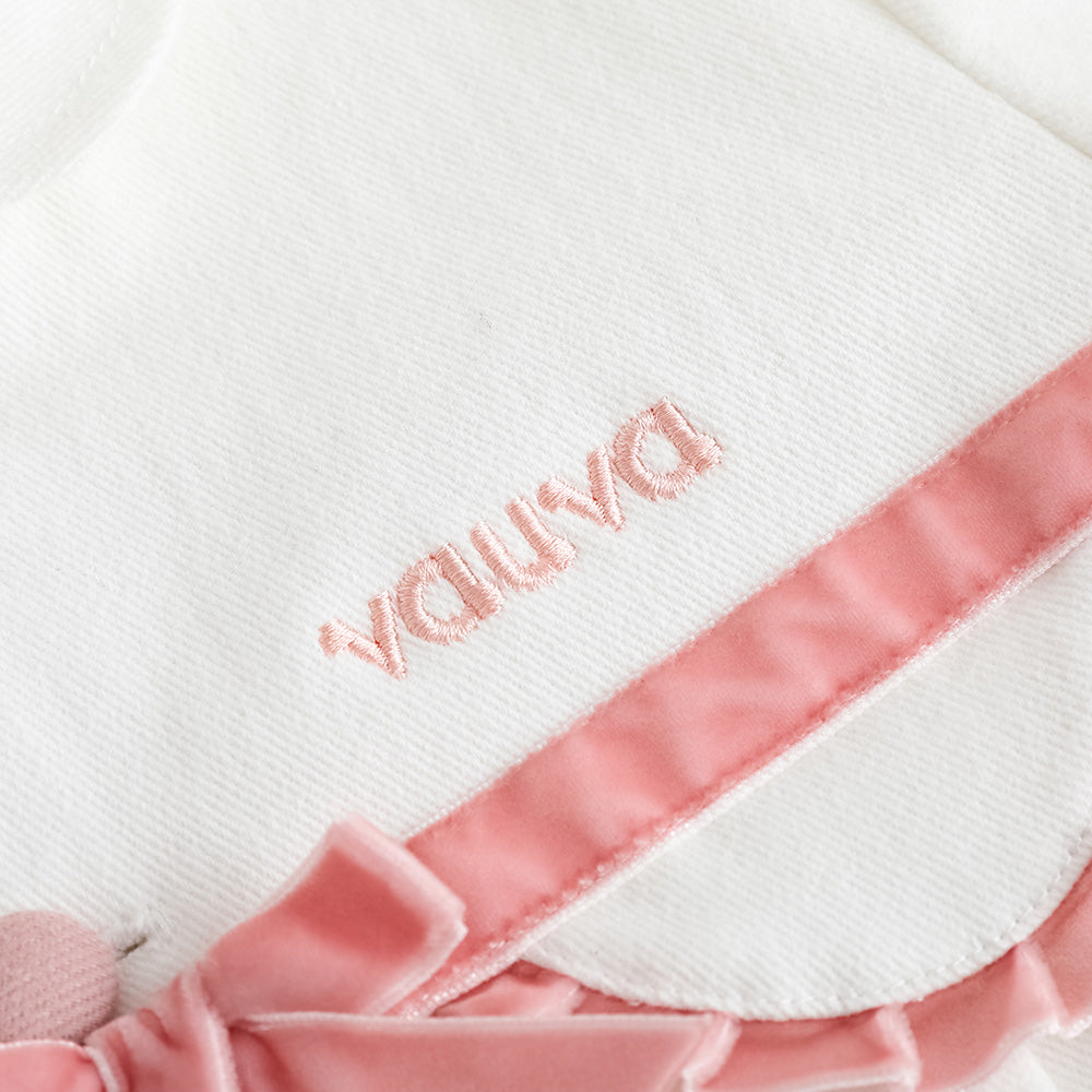 VAUVA Vauva FW23 - Girls Embroidered Logo Quilted Coat (White) Coat & Jacket