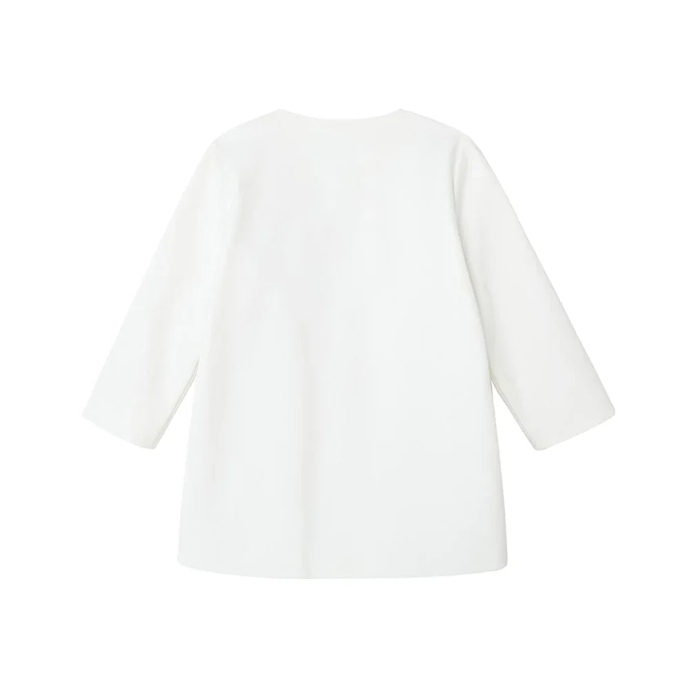 VAUVA Vauva FW23 - Girls Embroidered Twill Cotton Coat (White) Coat & Jacket