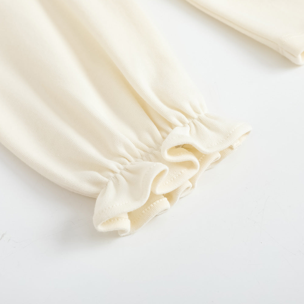 VAUVA Vauva FW23 - Girls Floral Pattern Cotton Tops (White) Tops