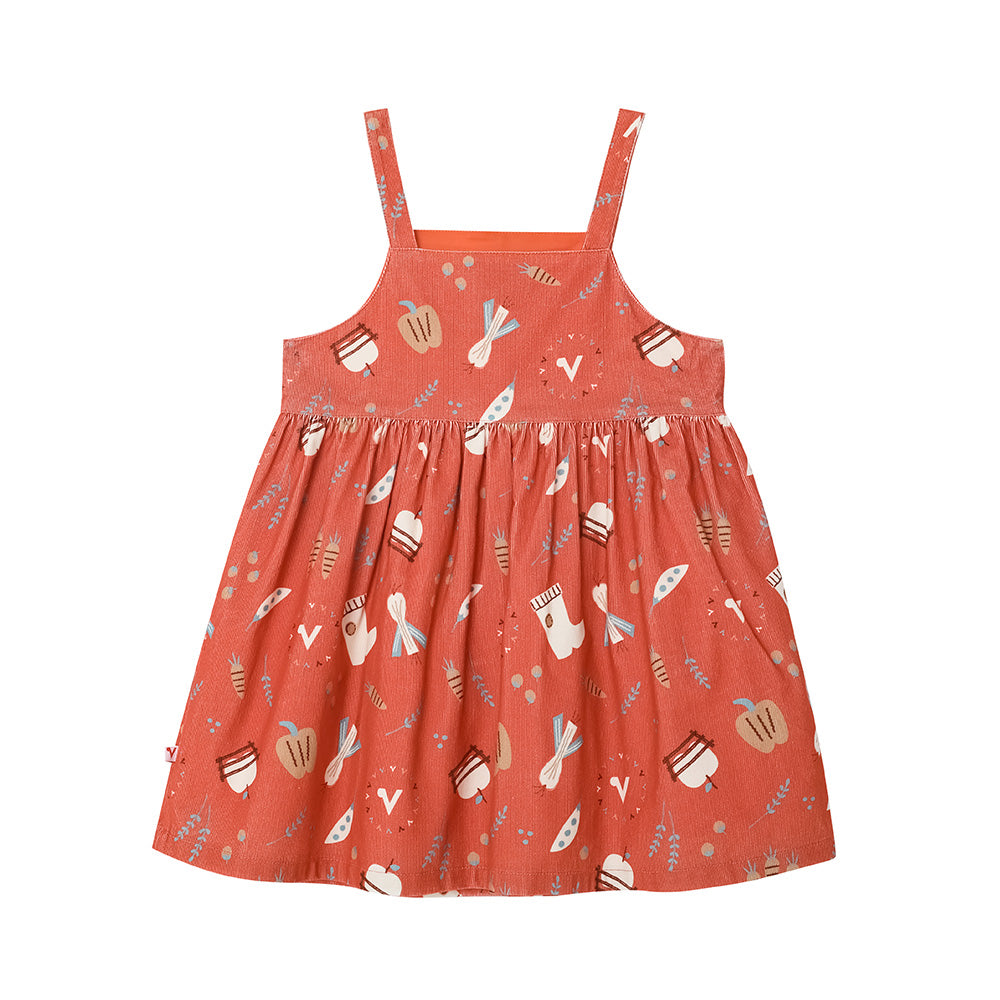 VAUVA Vauva FW23 - Girls Happy Farm Cotton Dress (Red) Dress