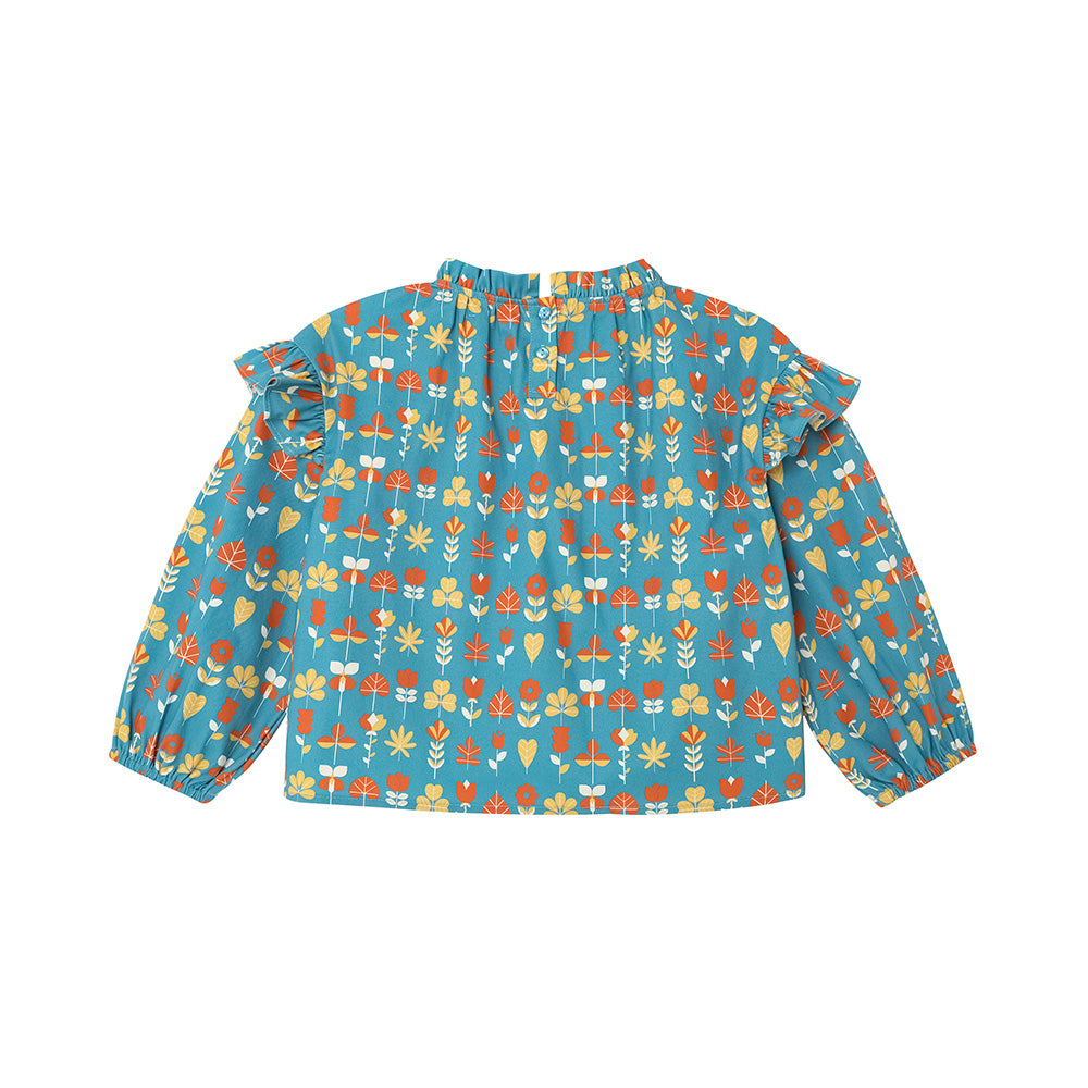 VAUVA Vauva FW23 - Girls Fungus Collar Printed Shirt (Green) Shirt