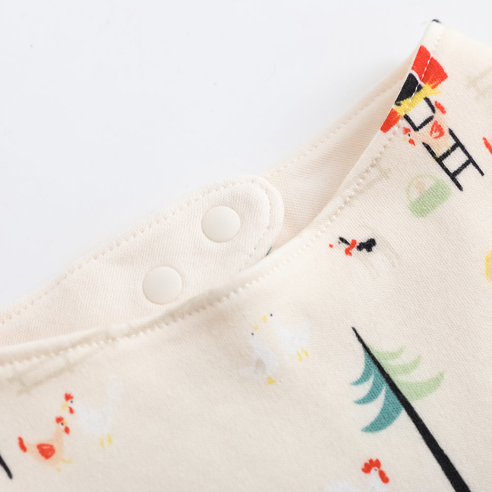 VAUVA Vauva FW23 - Baby Nordic Style All Over Print Cotton Bib (White) Bib