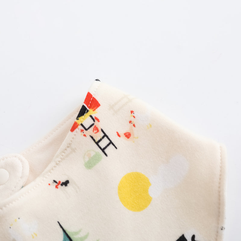 Vauva FW23 - Baby Unisex Nordic Style All Over Print Cotton Bib (White)