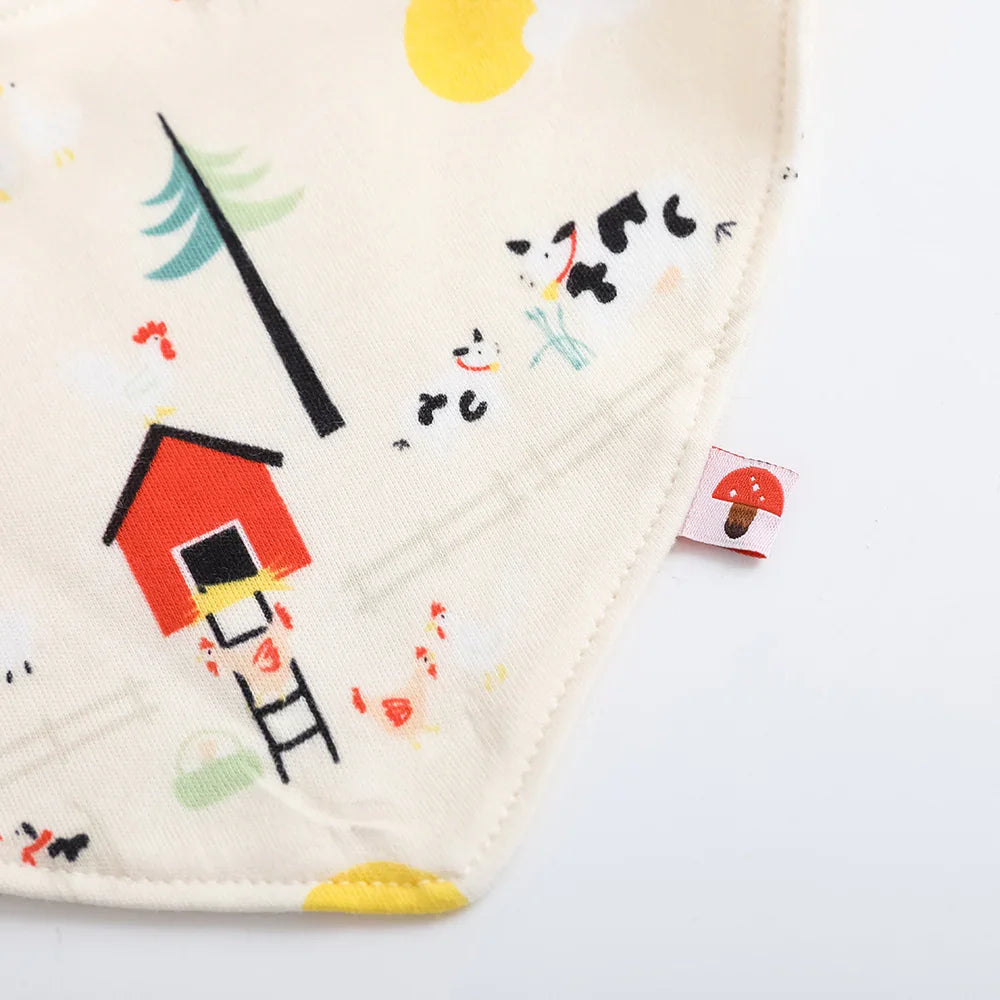 VAUVA Vauva FW23 - Baby Nordic Style All Over Print Cotton Bib (White) Bib