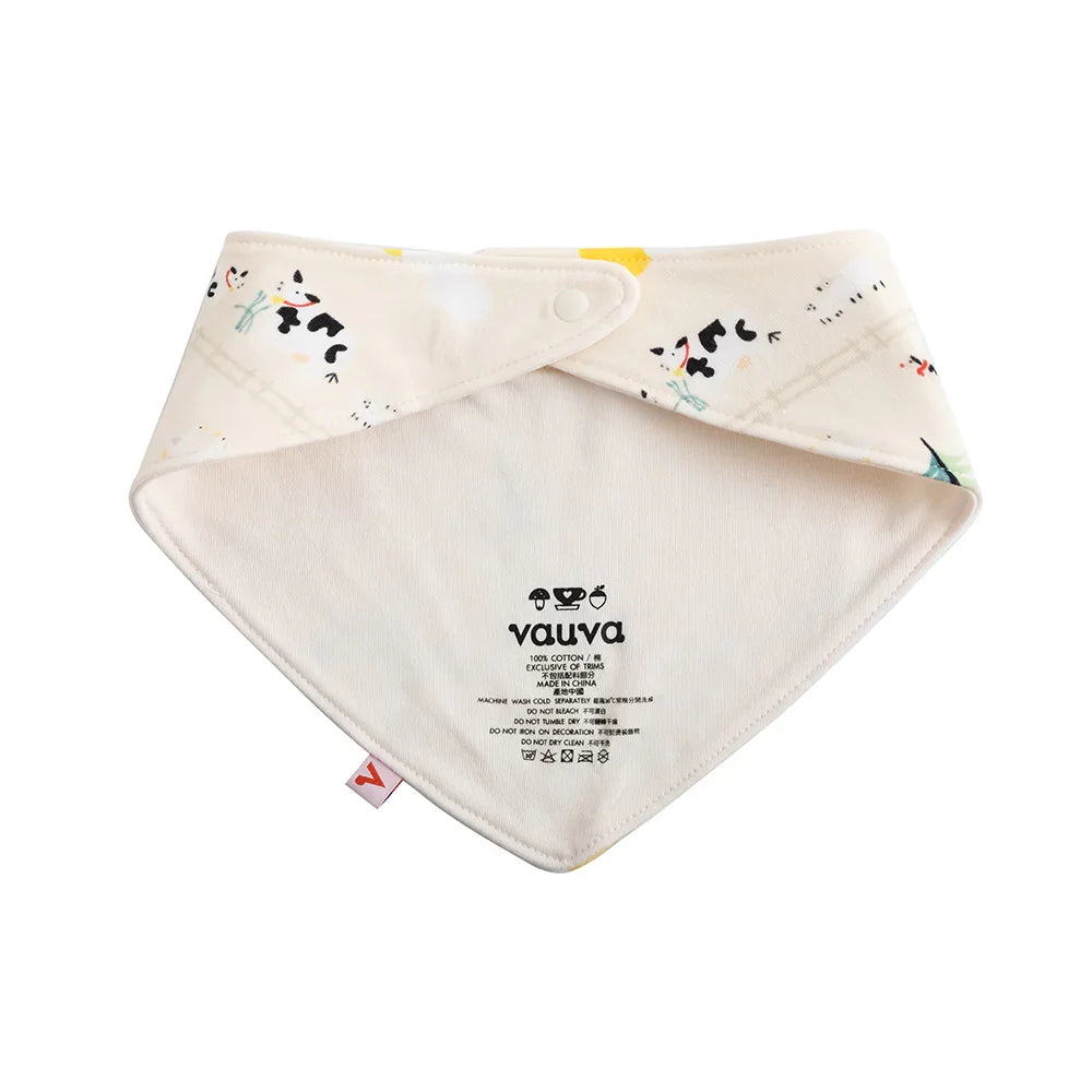 VAUVA Vauva FW23 - Baby Nordic Style All Over Print Cotton Bib (White) Bib