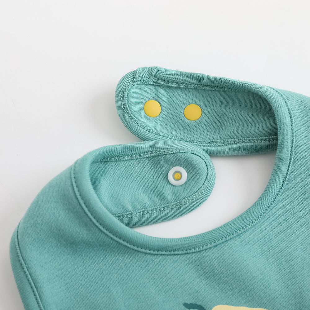 VAUVA Vauva FW23 - Baby Boy Carrot Pattern Cotton Bib (Green) Bib