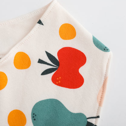 VAUVA Vauva FW23 - Baby Unisex Fruit All Over Print Cotton Bib (White) Bib