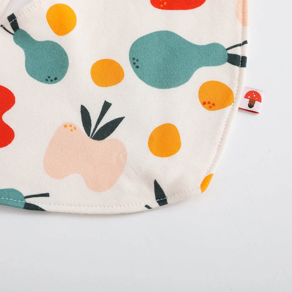 VAUVA Vauva FW23 - Baby Unisex Fruit All Over Print Cotton Bib (White) Bib