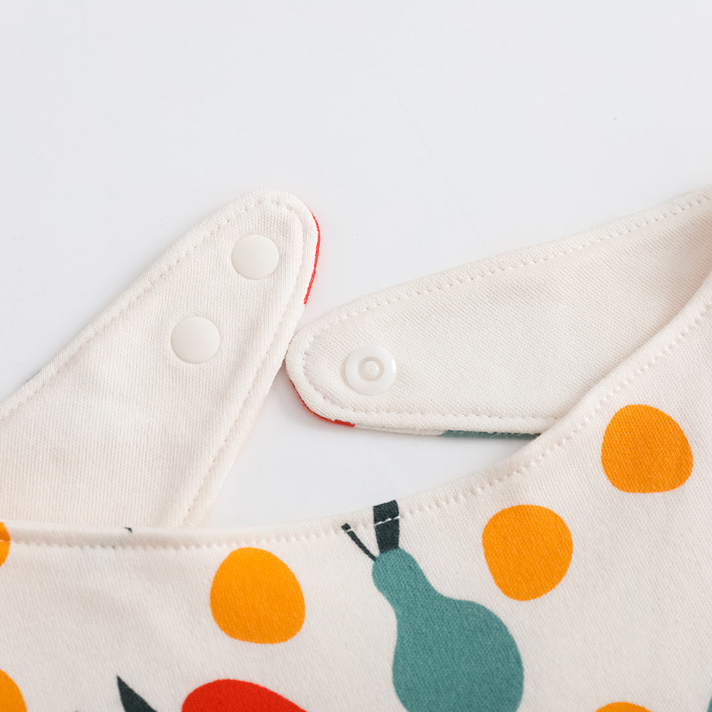 VAUVA Vauva FW23 - Baby Unisex Fruit All Over Print Cotton Bib (White) Bib