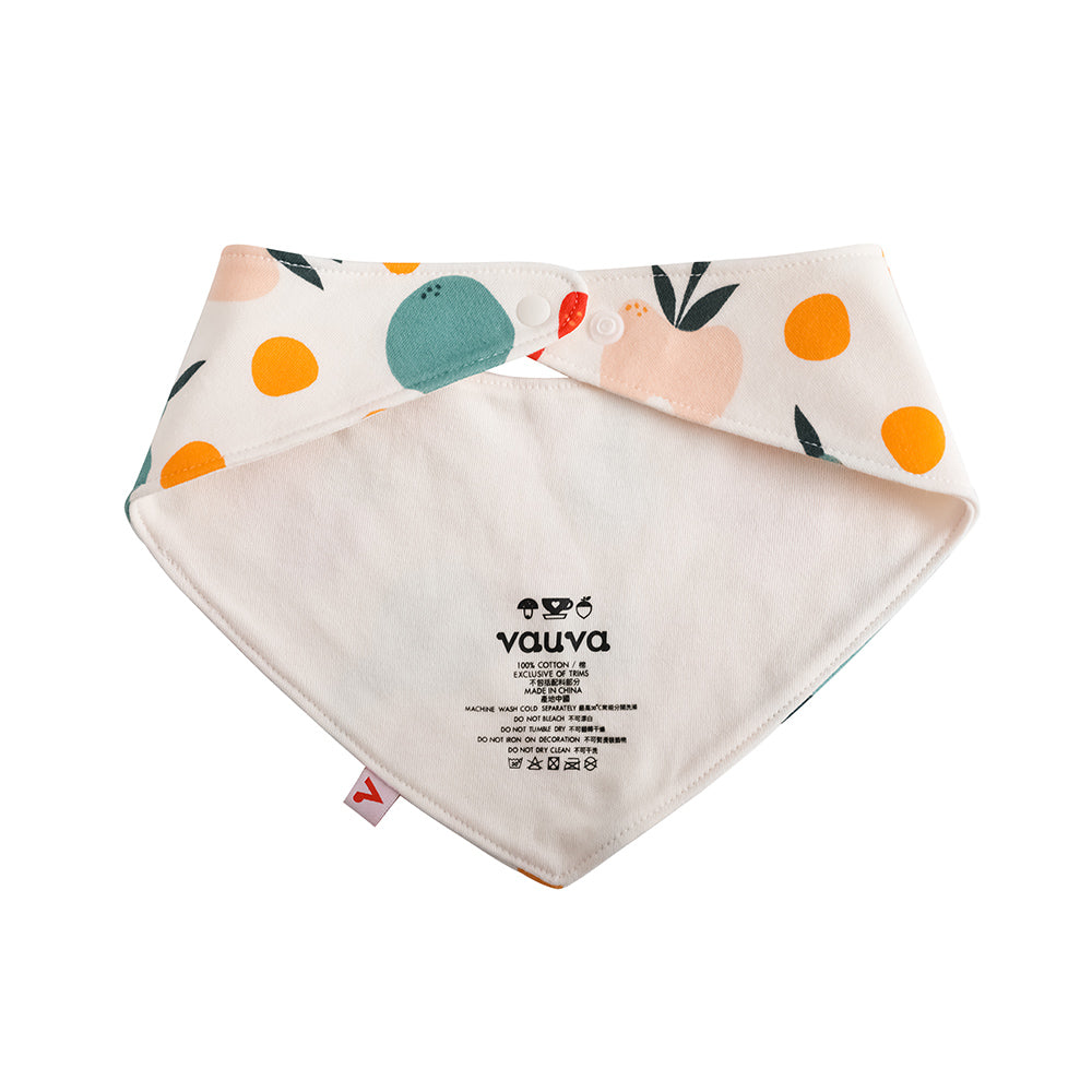 VAUVA Vauva FW23 - Baby Unisex Fruit All Over Print Cotton Bib (White) Bib