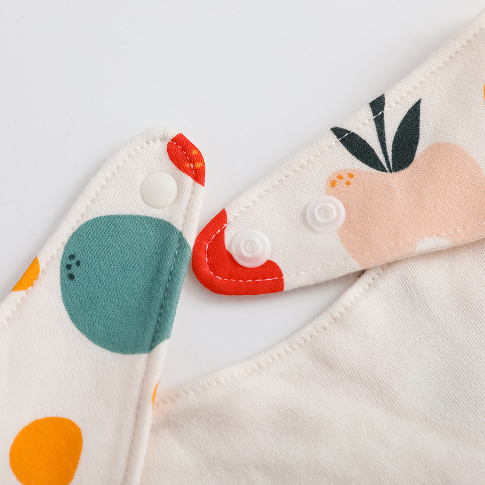 VAUVA Vauva FW23 - Baby Unisex Fruit All Over Print Cotton Bib (White) Bib