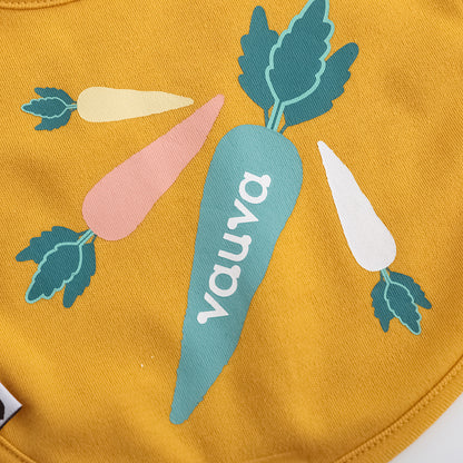 VAUVA Vauva FW23 - Baby Boy Carrot Pattern Cotton Bib (Yellow) Bib