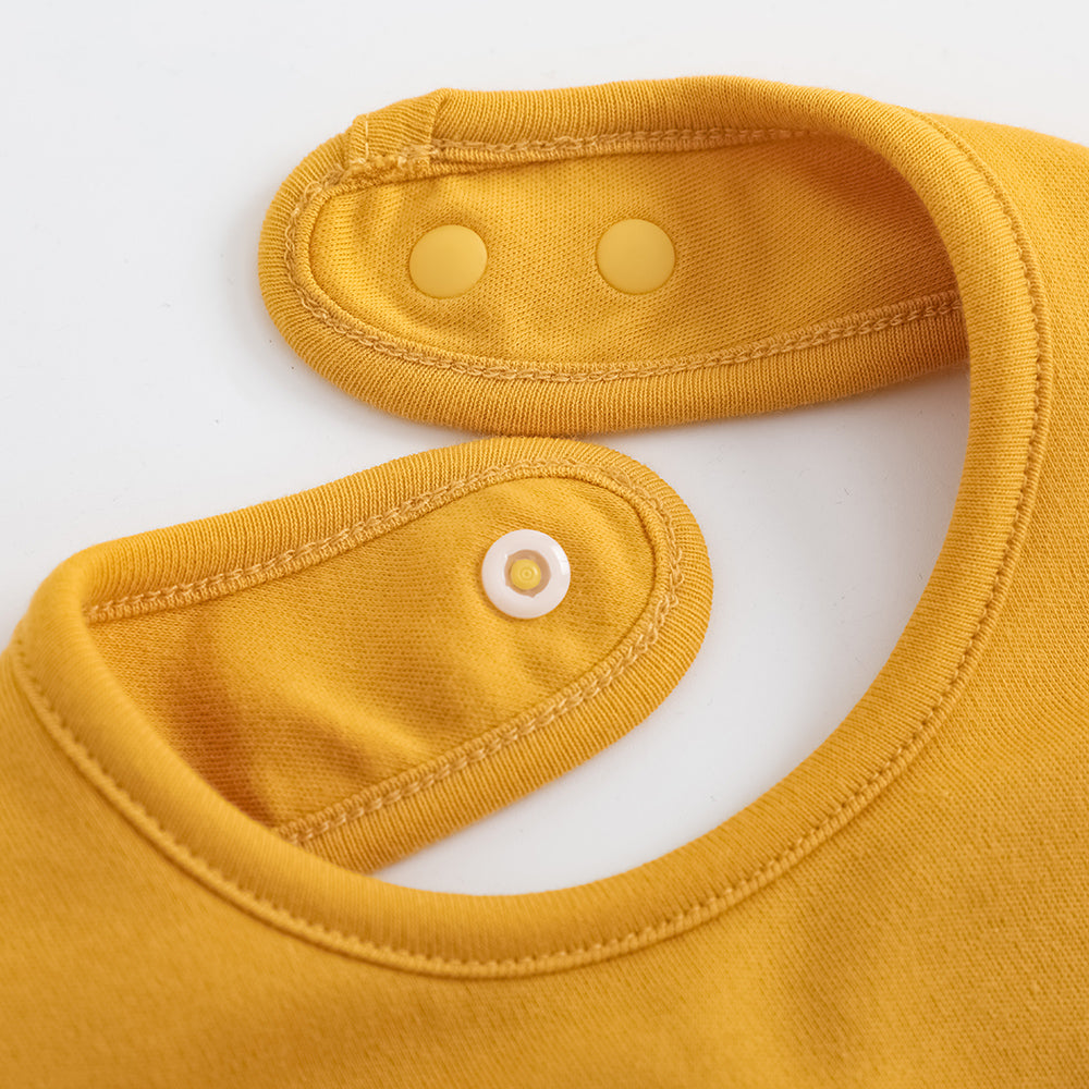 VAUVA Vauva FW23 - Baby Boy Carrot Pattern Cotton Bib (Yellow) Bib