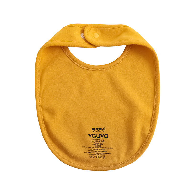 Vauva FW23 - Baby Boy Carrot Pattern Cotton Bib (Yellow) product image back