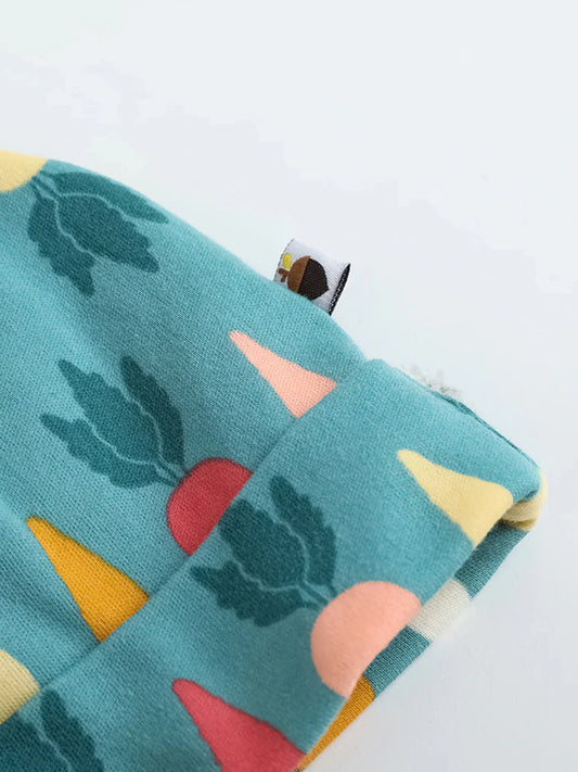 VAUVA Vauva FW23 - Baby Boy Carrot All Over Print Cotton Hat (Green) Hat