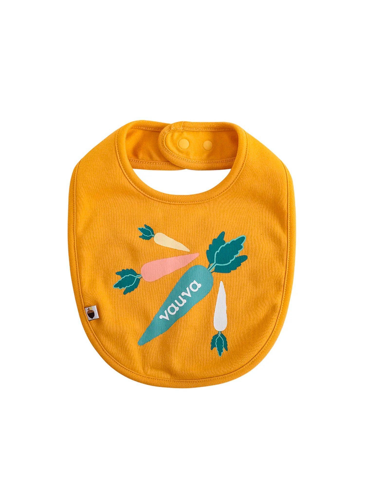 VAUVA Vauva FW23 - Baby Boy Carrot Pattern Cotton Bib (Yellow) Bib
