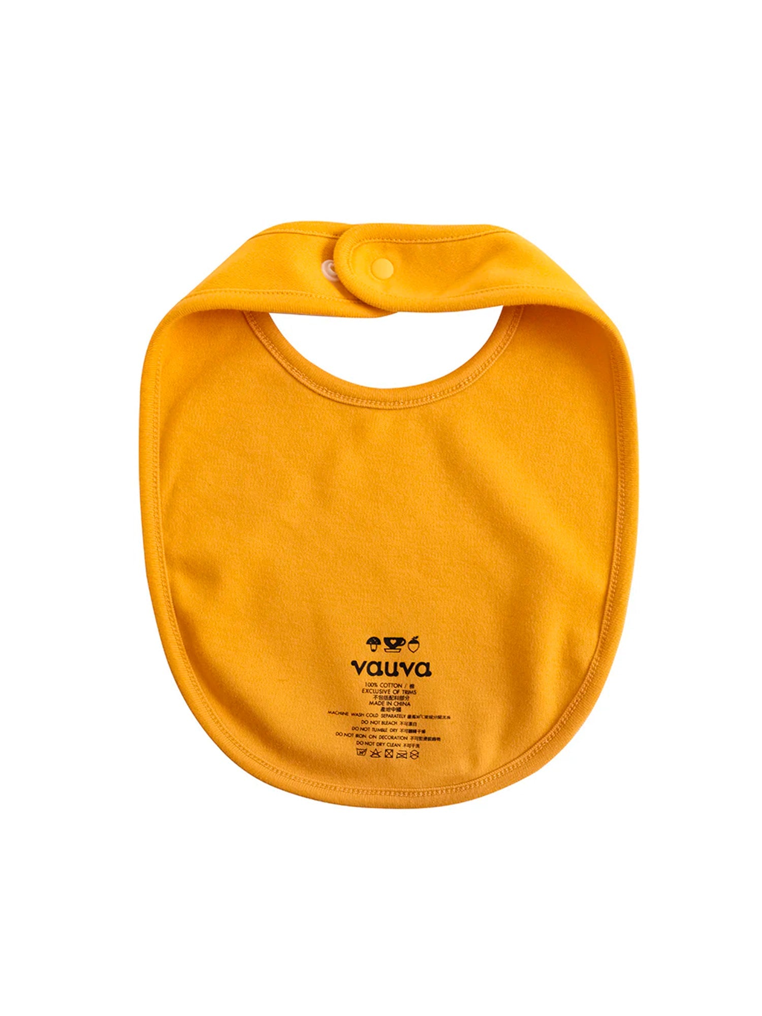 VAUVA Vauva FW23 - Baby Boy Carrot Pattern Cotton Bib (Yellow) Bib