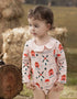 VAUVA Vauva FW23 - Baby Girl Nordic Style All Over Print Cotton Long Sleeve Bodysuit (Pink) Bodysuit