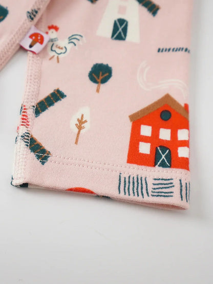 VAUVA Vauva FW23 - Baby Girl Nordic Style All Over Print Cotton Long Sleeve Bodysuit (Pink) Bodysuit