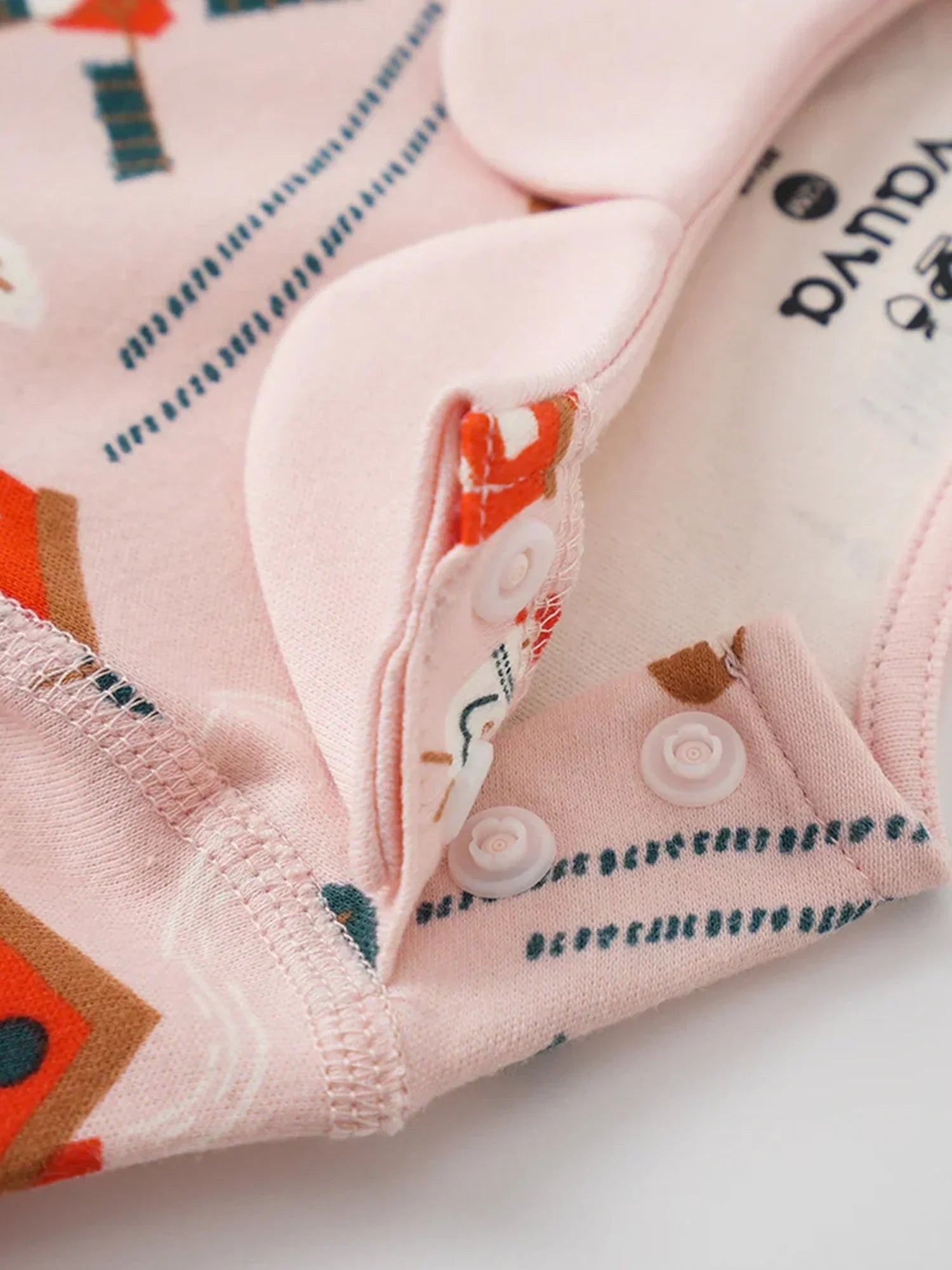 VAUVA Vauva FW23 - Baby Girl Nordic Style All Over Print Cotton Long Sleeve Bodysuit (Pink) Bodysuit