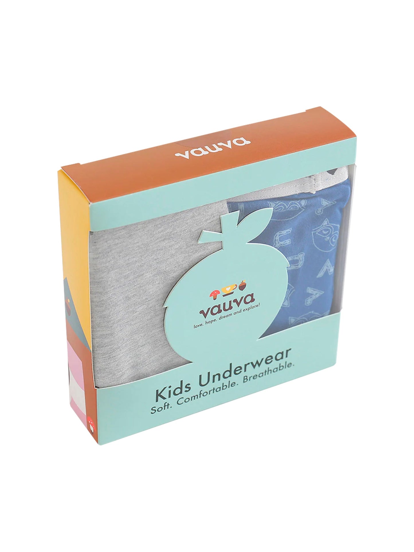 VAUVA Vauva Boys Organic Cotton Underwear (Boxers) - Vauva Blue / Grey Underwear