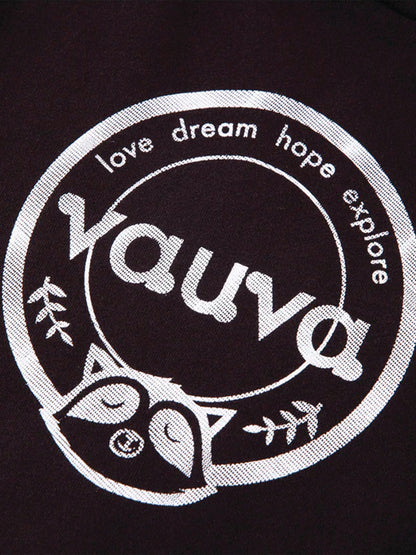 VAUVA Vauva Boys Raccoon Love Dream Hope Explore Hoodie - Black Hoodies