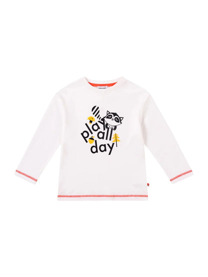 Boys Raccoon Play All Day Long Sleeves Tee