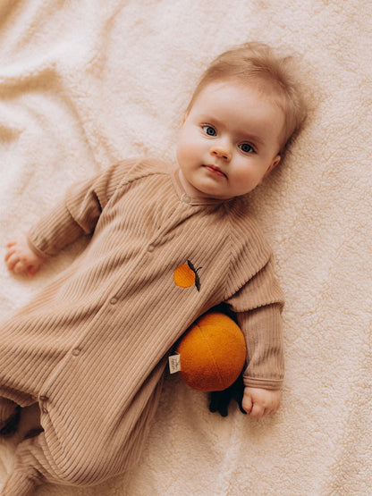 Embroidered Cord Velour Sleepsuit With Feet (GOTS)