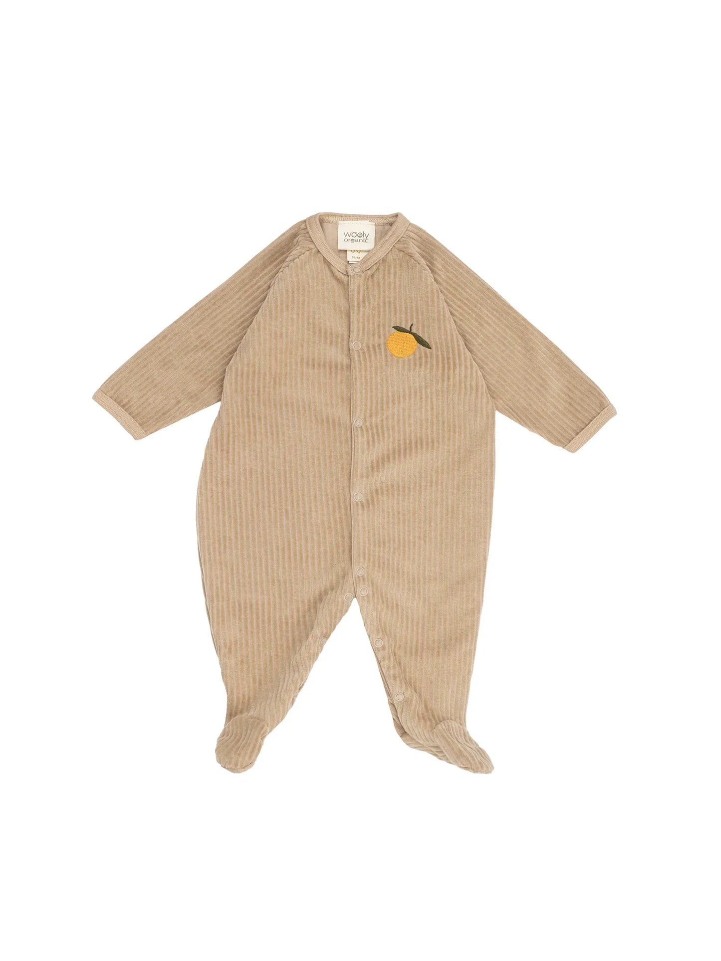 Embroidered Cord Velour Sleepsuit With Feet (GOTS)