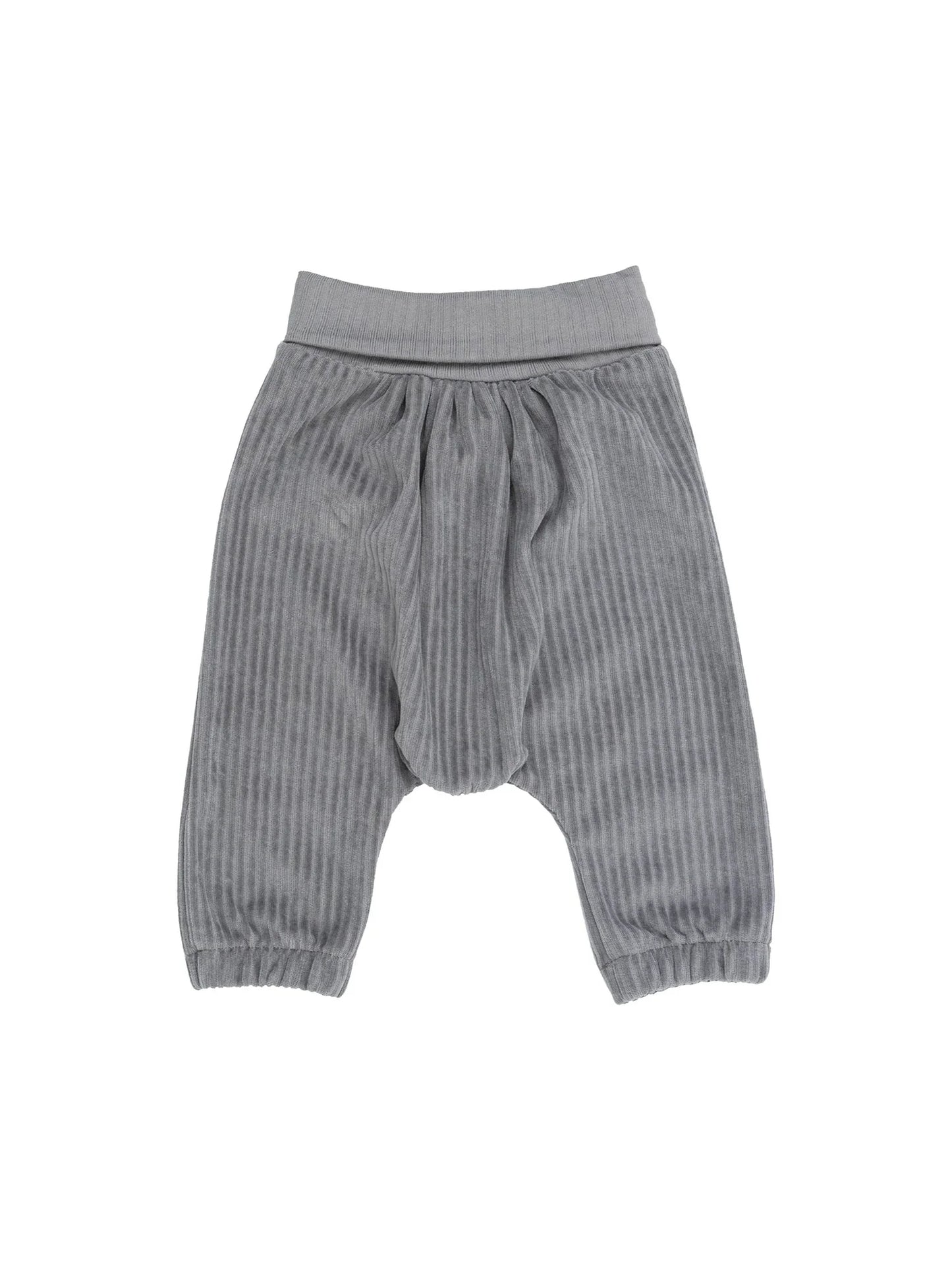 Grey Cord Velour Baby Trousers (GOTS)