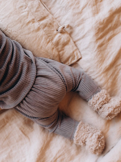 Grey Cord Velour Baby Trousers (GOTS)
