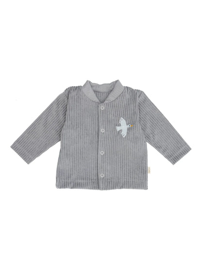 Bird Embroidered Cord Velour Jacket (GOTS)