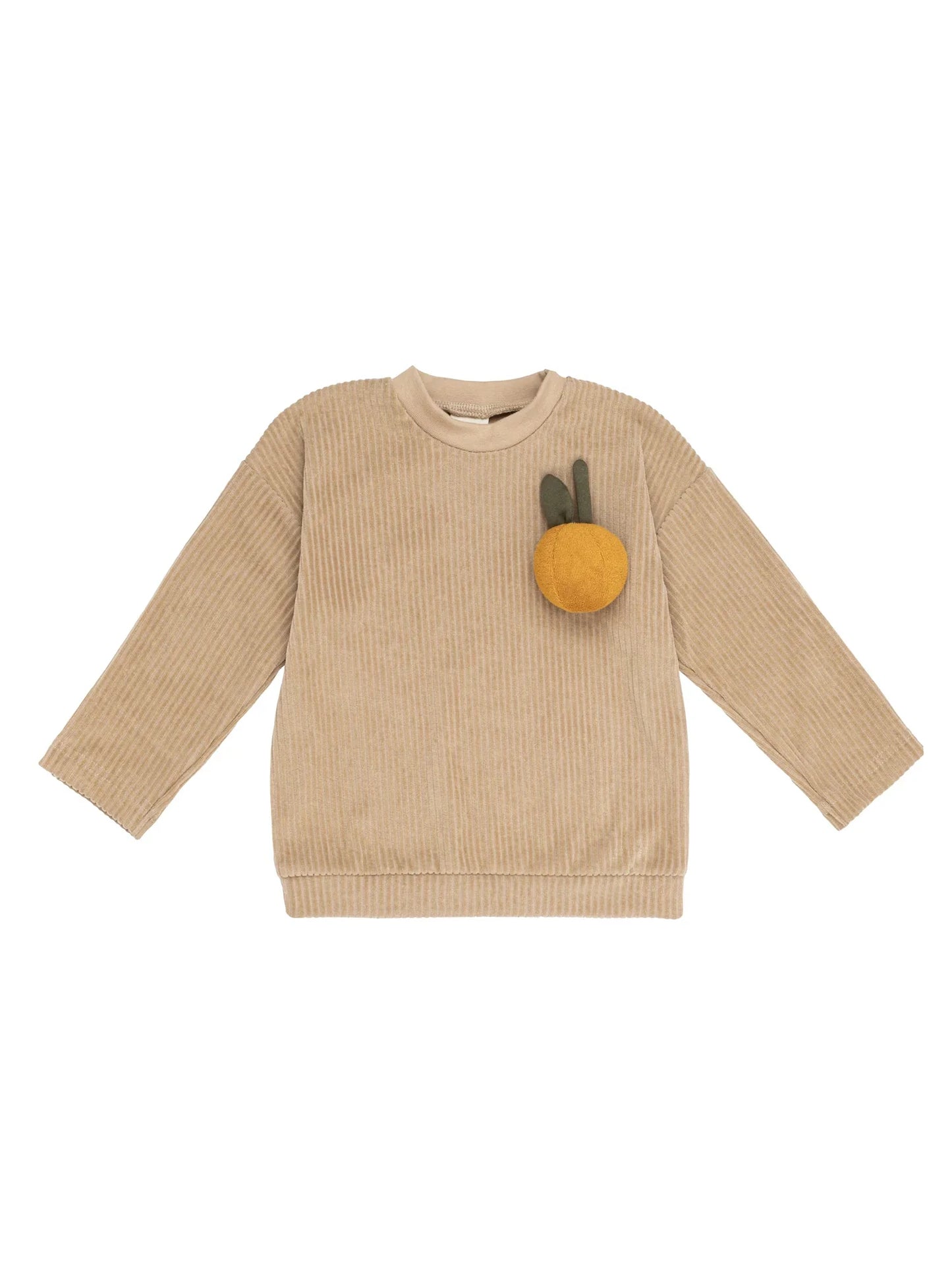 Cord Velour Sweater With Fruit Toy