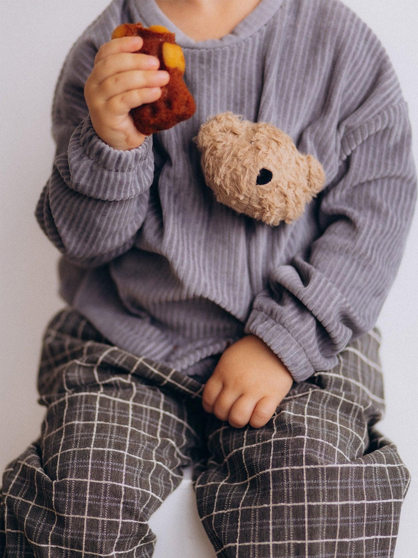 Cord Velour Sweater With Teddy