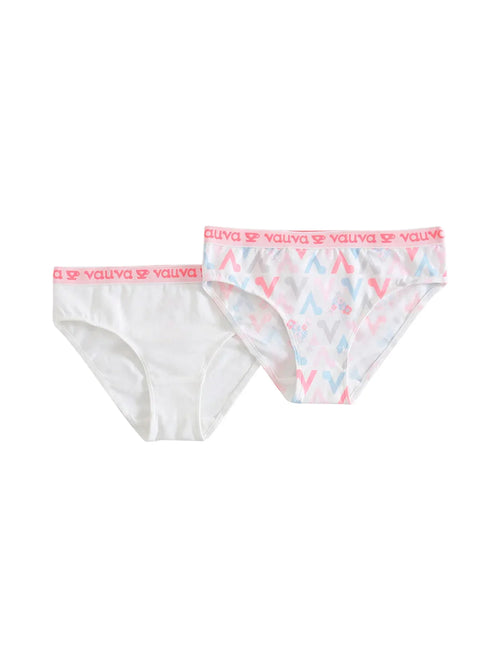VAUVA Vauva Girls Organic Cotton Underwear - Vauva Pattern / White Underwear