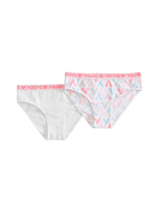 VAUVA Vauva Girls Organic Cotton Underwear - Vauva Pattern / White Underwear
