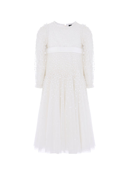 Dappled Sequin Long Sleeve Kids Gown