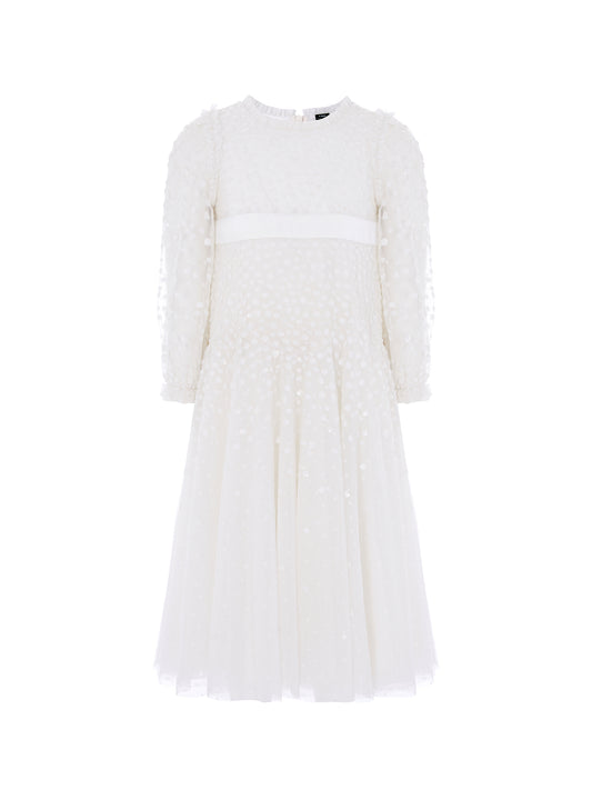 Dappled Sequin Long Sleeve Kids Gown