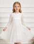 Dappled Sequin Long Sleeve Kids Gown
