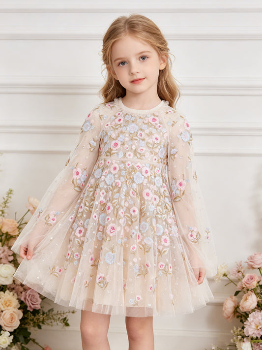 Ethereal Blooms Cape Kids Dress