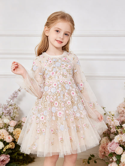 Ethereal Blooms Cape Kids Dress