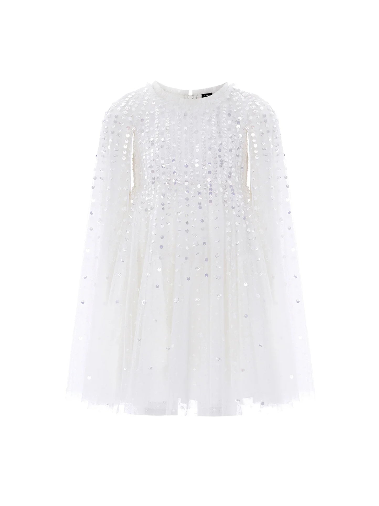 Moonlight Sequin Cape Dress