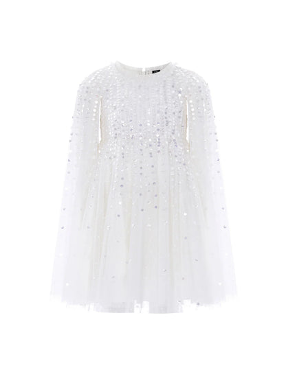 Moonlight Sequin Cape Dress