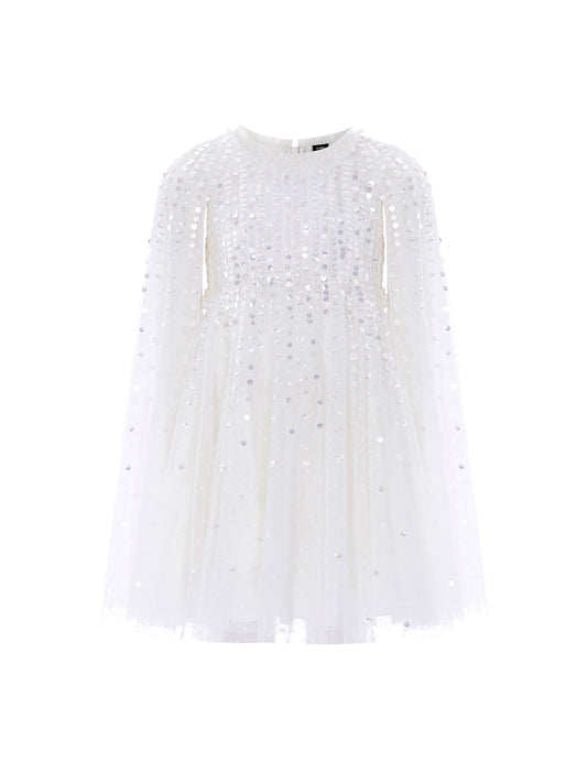 Moonlight Sequin Cape Dress