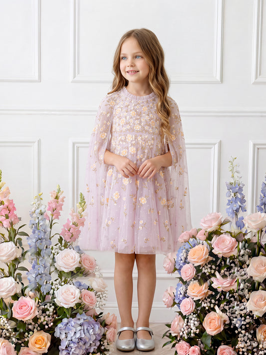 Lea Ditsy Cape Dress