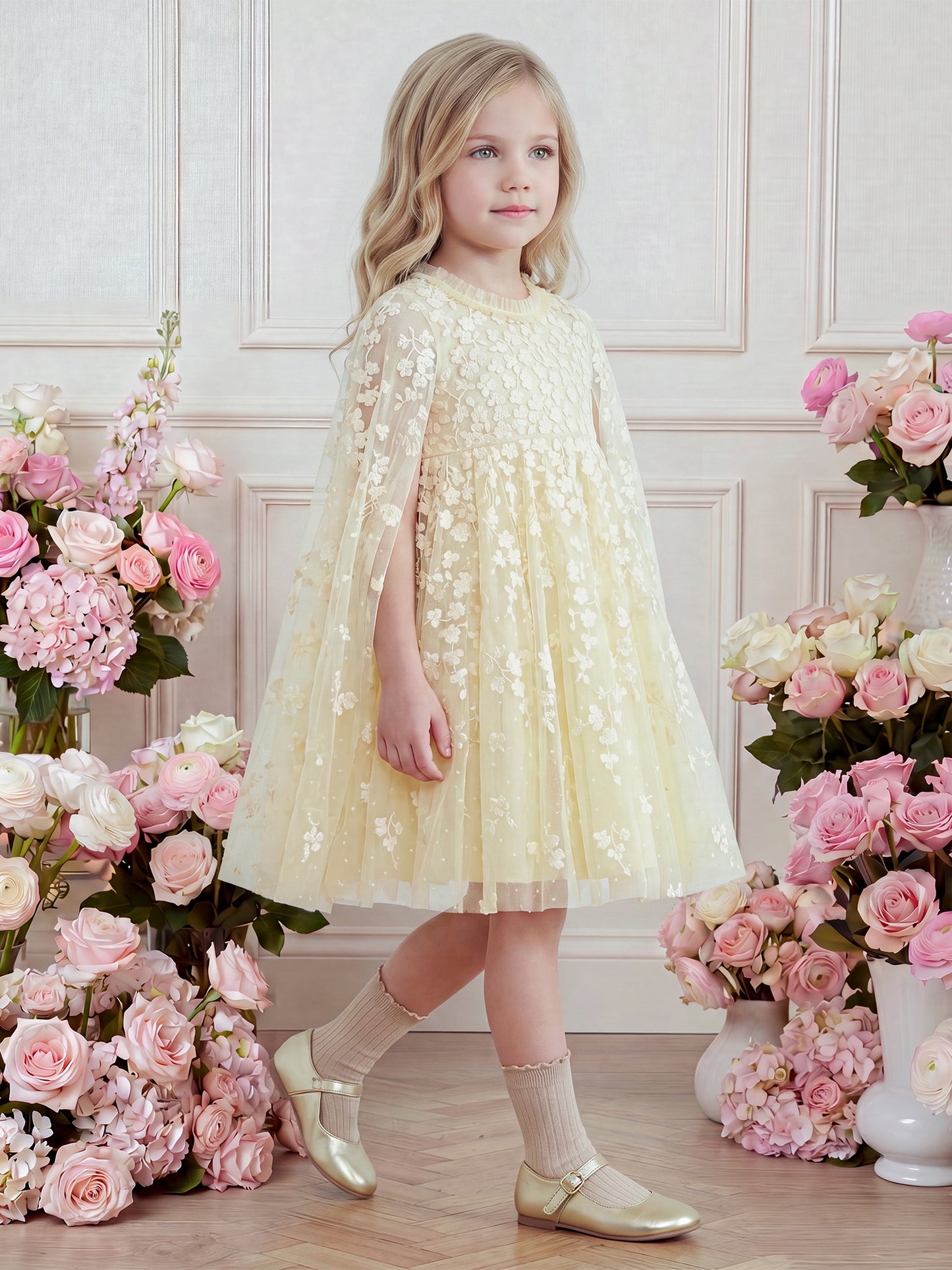 Scatter Blossom Cape Dress