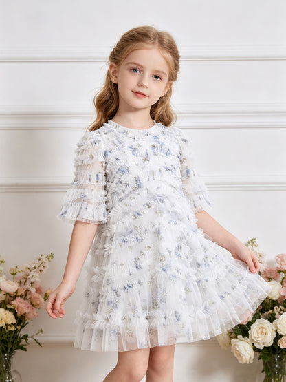 Magnolia Ditsy Amara Ruffle Kids Dress